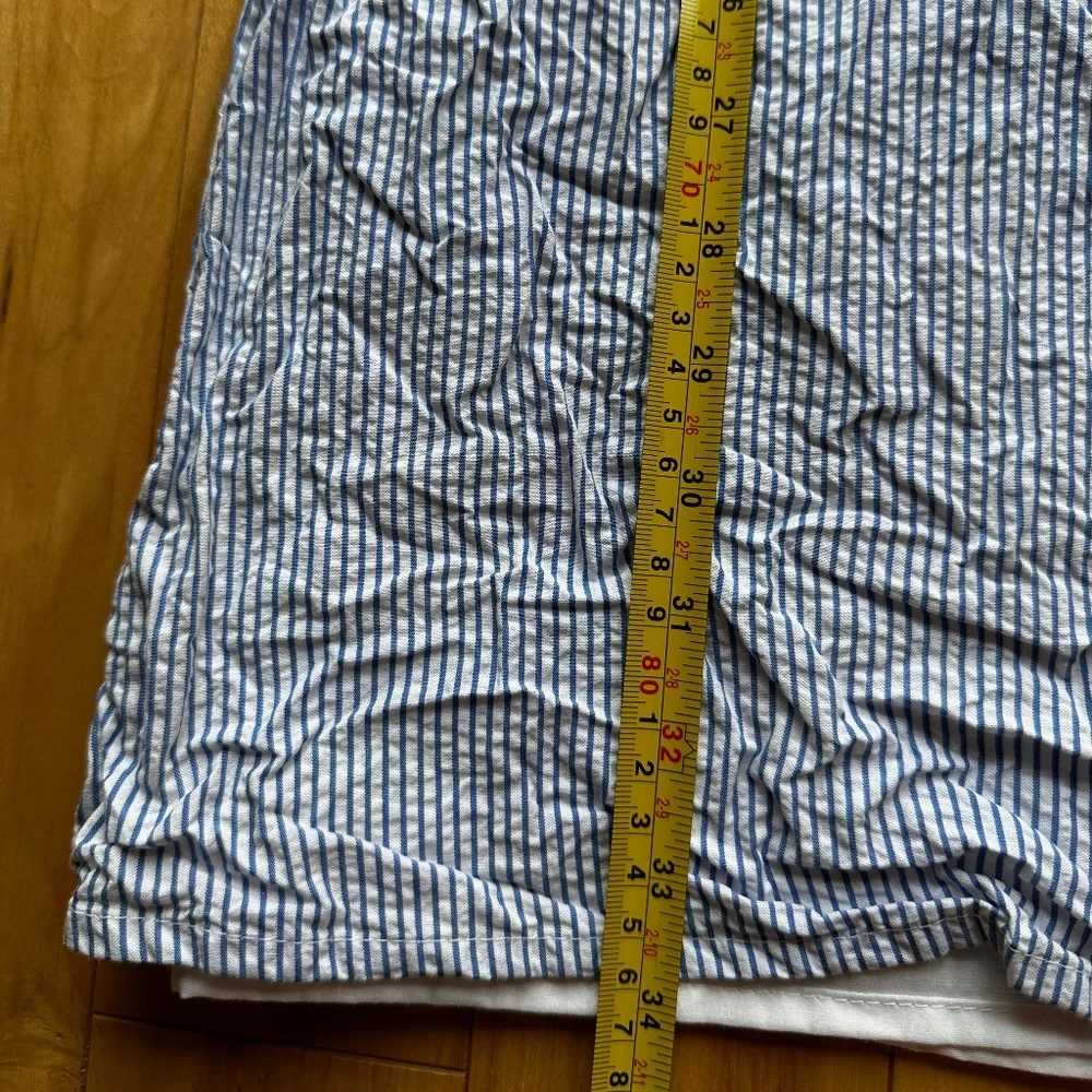 J.‎ crew blue and white striped Button up sleeveless dress